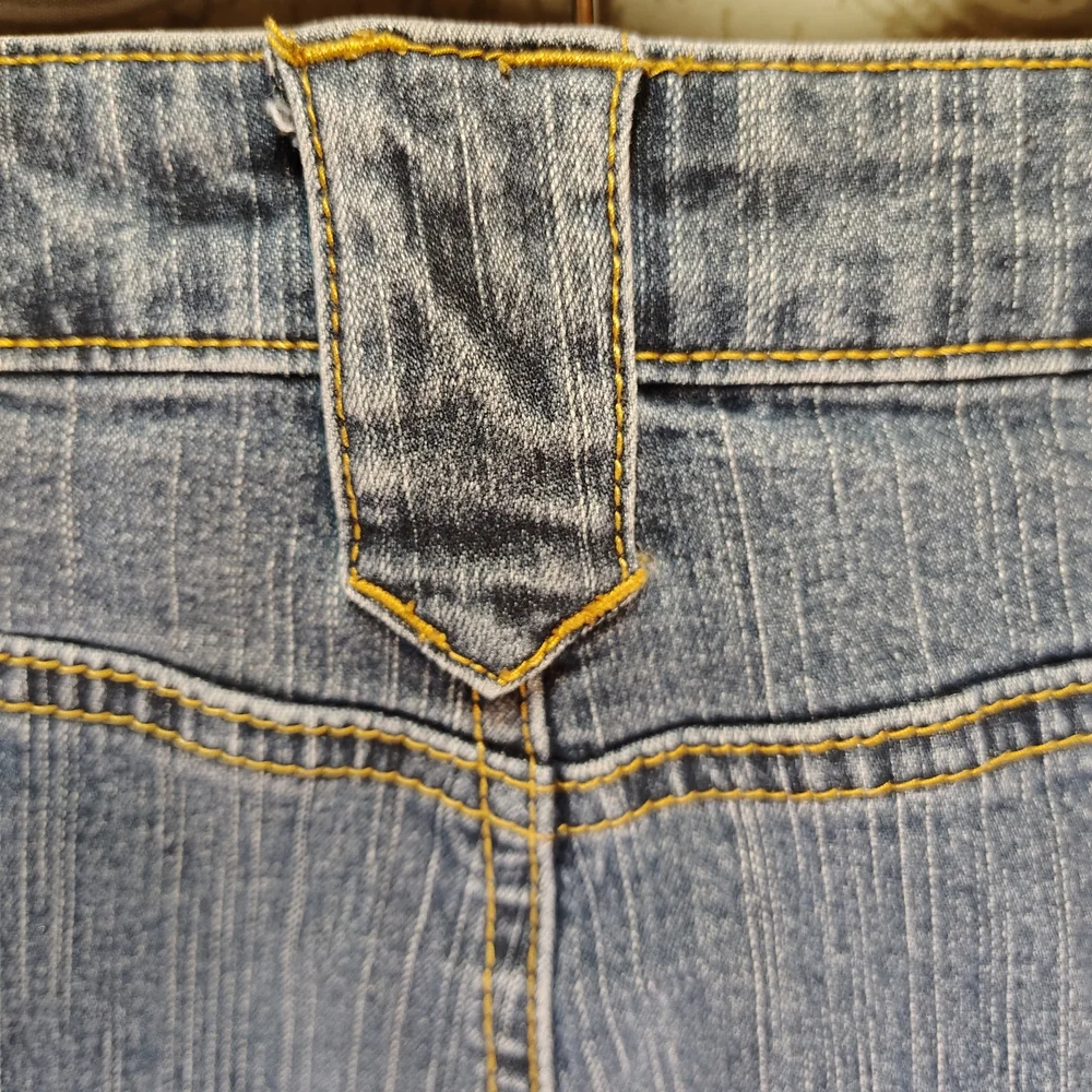 Bubblegum Denim Skirt with Buckle Pockets - Picture 7 of 8